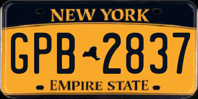 NY license plate GPB2837
