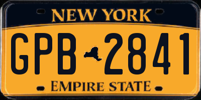 NY license plate GPB2841