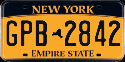 NY license plate GPB2842
