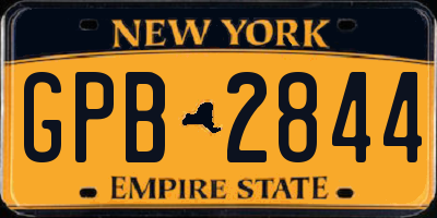 NY license plate GPB2844