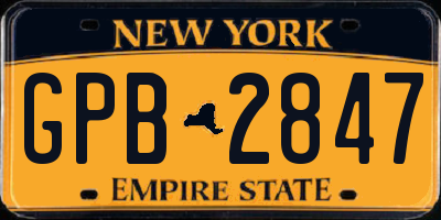 NY license plate GPB2847
