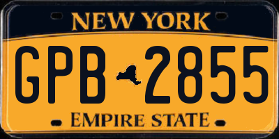 NY license plate GPB2855