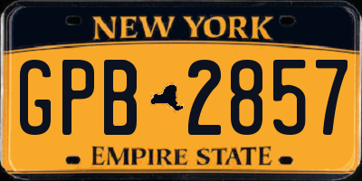 NY license plate GPB2857