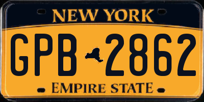 NY license plate GPB2862