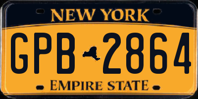 NY license plate GPB2864
