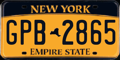 NY license plate GPB2865