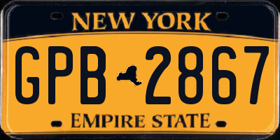 NY license plate GPB2867