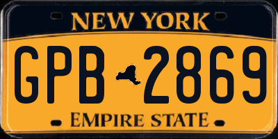 NY license plate GPB2869