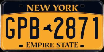 NY license plate GPB2871