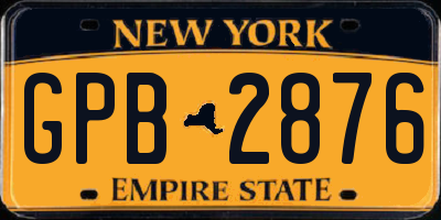 NY license plate GPB2876