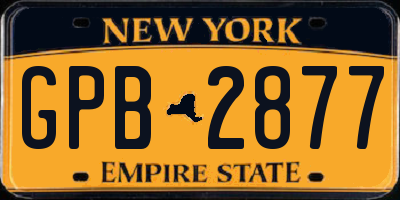 NY license plate GPB2877