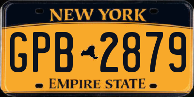NY license plate GPB2879