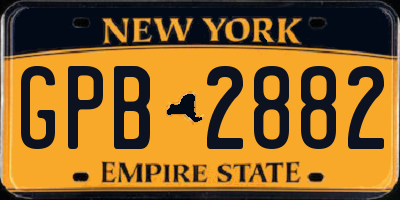 NY license plate GPB2882