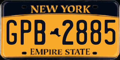 NY license plate GPB2885