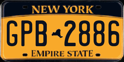 NY license plate GPB2886