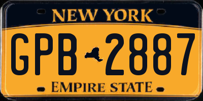 NY license plate GPB2887