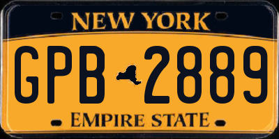 NY license plate GPB2889