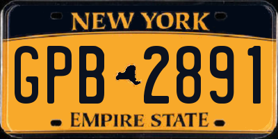 NY license plate GPB2891