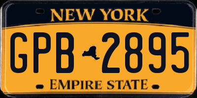 NY license plate GPB2895