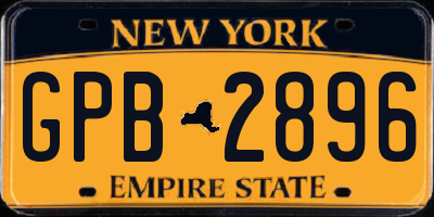 NY license plate GPB2896
