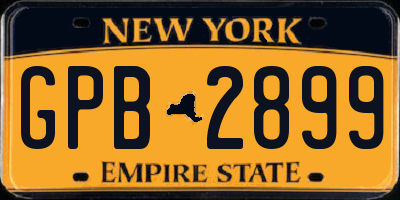 NY license plate GPB2899