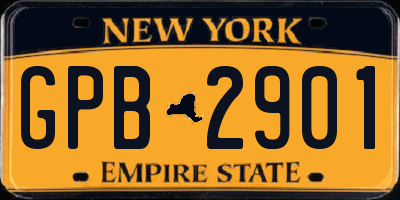 NY license plate GPB2901