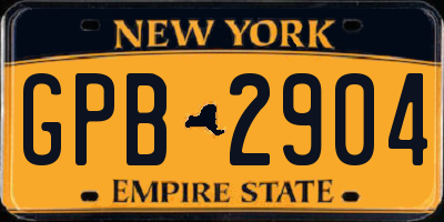 NY license plate GPB2904