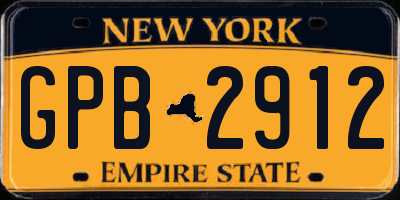 NY license plate GPB2912