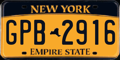 NY license plate GPB2916