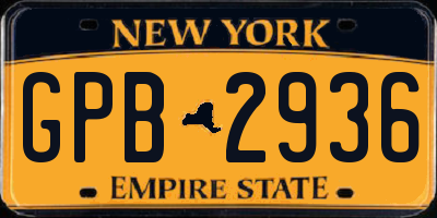 NY license plate GPB2936