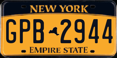 NY license plate GPB2944