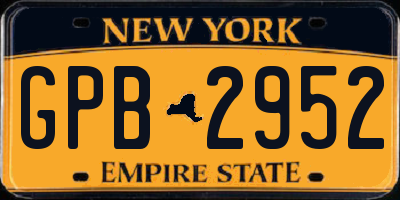 NY license plate GPB2952