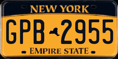 NY license plate GPB2955