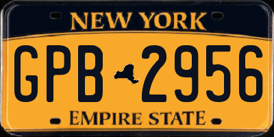 NY license plate GPB2956