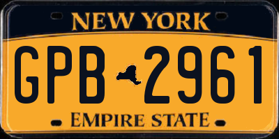 NY license plate GPB2961