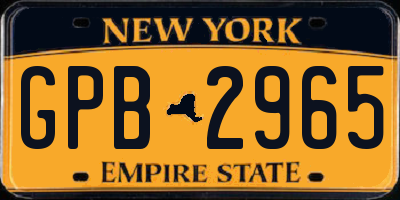 NY license plate GPB2965