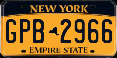 NY license plate GPB2966