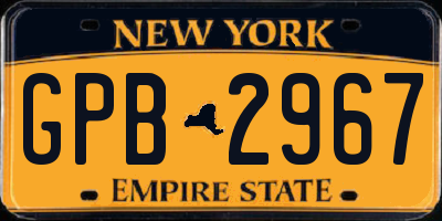 NY license plate GPB2967