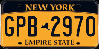NY license plate GPB2970