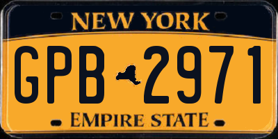 NY license plate GPB2971