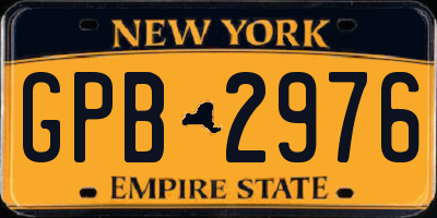 NY license plate GPB2976