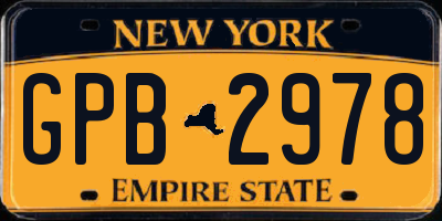 NY license plate GPB2978