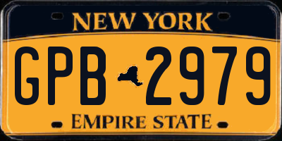 NY license plate GPB2979