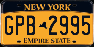 NY license plate GPB2995