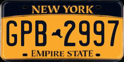 NY license plate GPB2997