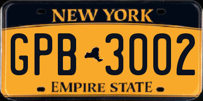 NY license plate GPB3002