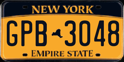NY license plate GPB3048
