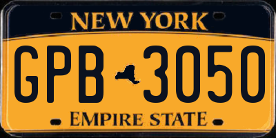 NY license plate GPB3050