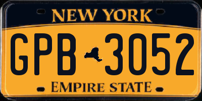 NY license plate GPB3052