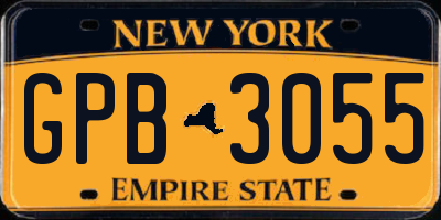 NY license plate GPB3055